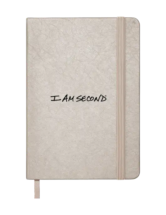 Granite Light Grey Hardcover Journal, 5.62 X  8.37 w/I Am Second Logo