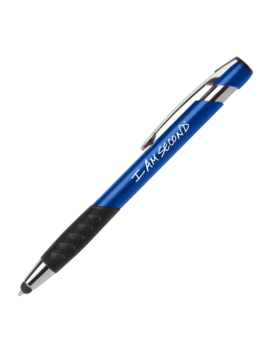 Alize Blue Stylus Black Ink Pen w/I Am Second Logo