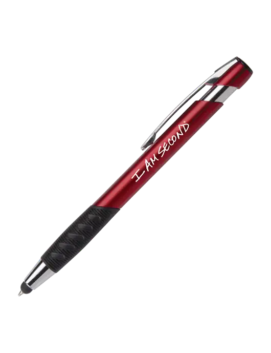 Alize Red Stylus Black Ink Pen w/I Am Second Logo