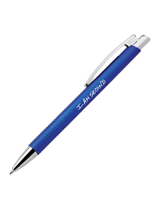 Malay Royal Ballpoint Pen - Blue Ink w/I Am Second Logo