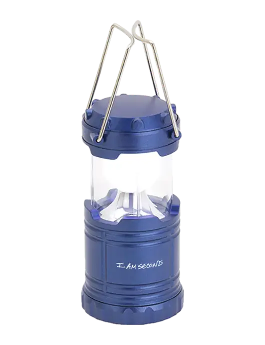 Blue Mini Retro Lantern w/I Am Second Logo