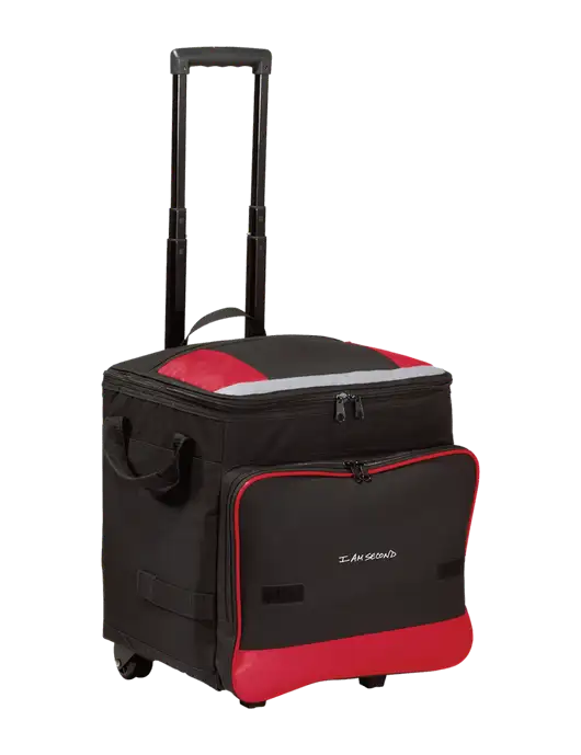 Red Rolling Cooler w/I Am Second Logo