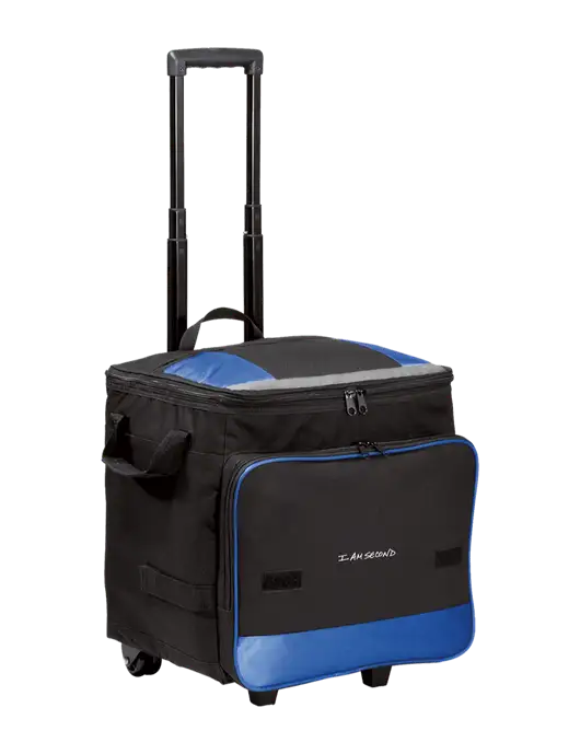 Twilight Blue Rolling Cooler w/I Am Second Logo