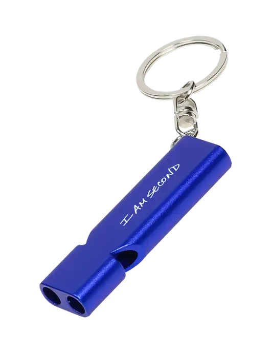 Quick Alert Blue Safety Whistle w/I Am Second Logo