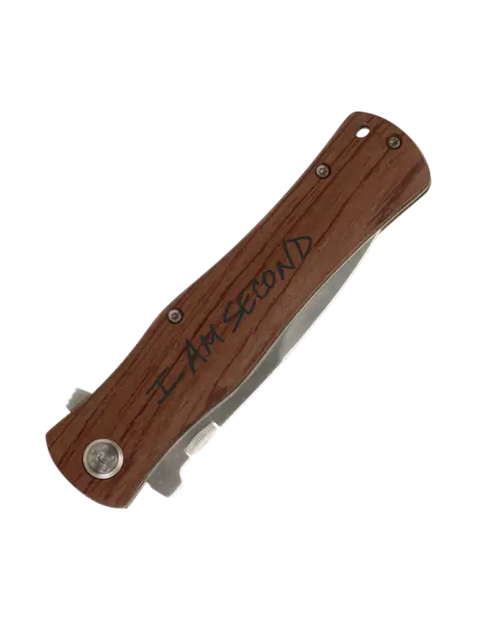 Wood Handle Knife w/I Am Second Logo