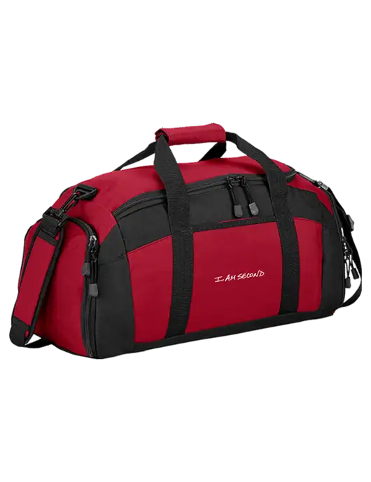 Everyday Red Gym Bag w/I Am Second Logo