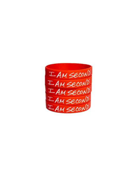 I Am Second 5-Pack Red Wristband Bundle-Regular