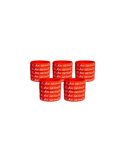 I Am Second 25-Pack Red Wristband Bundle-Regular