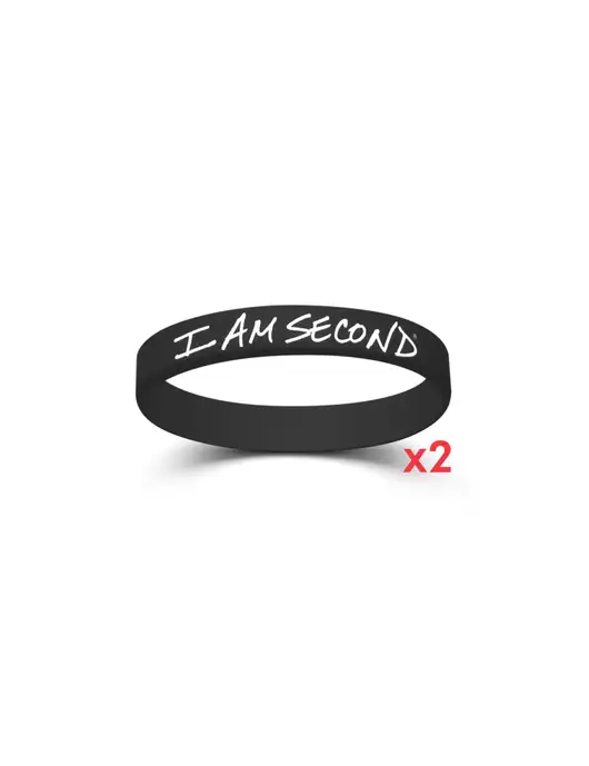 I Am Second 2-Pack Black Wristband Bundle-Regular