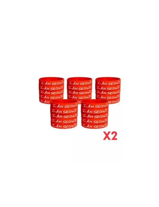 I Am Second 50-Pack Red Wristband Bundle-Regular