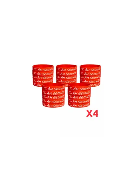 I Am Second 100-Pack Red Wristband Bundle-Regular