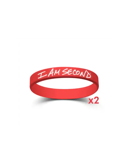 I Am Second 2-Pack Red Wristband Bundle-Regular