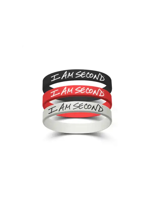 I Am Second 3-Pack Wristband Bundle (Black, Red, White)-Regular